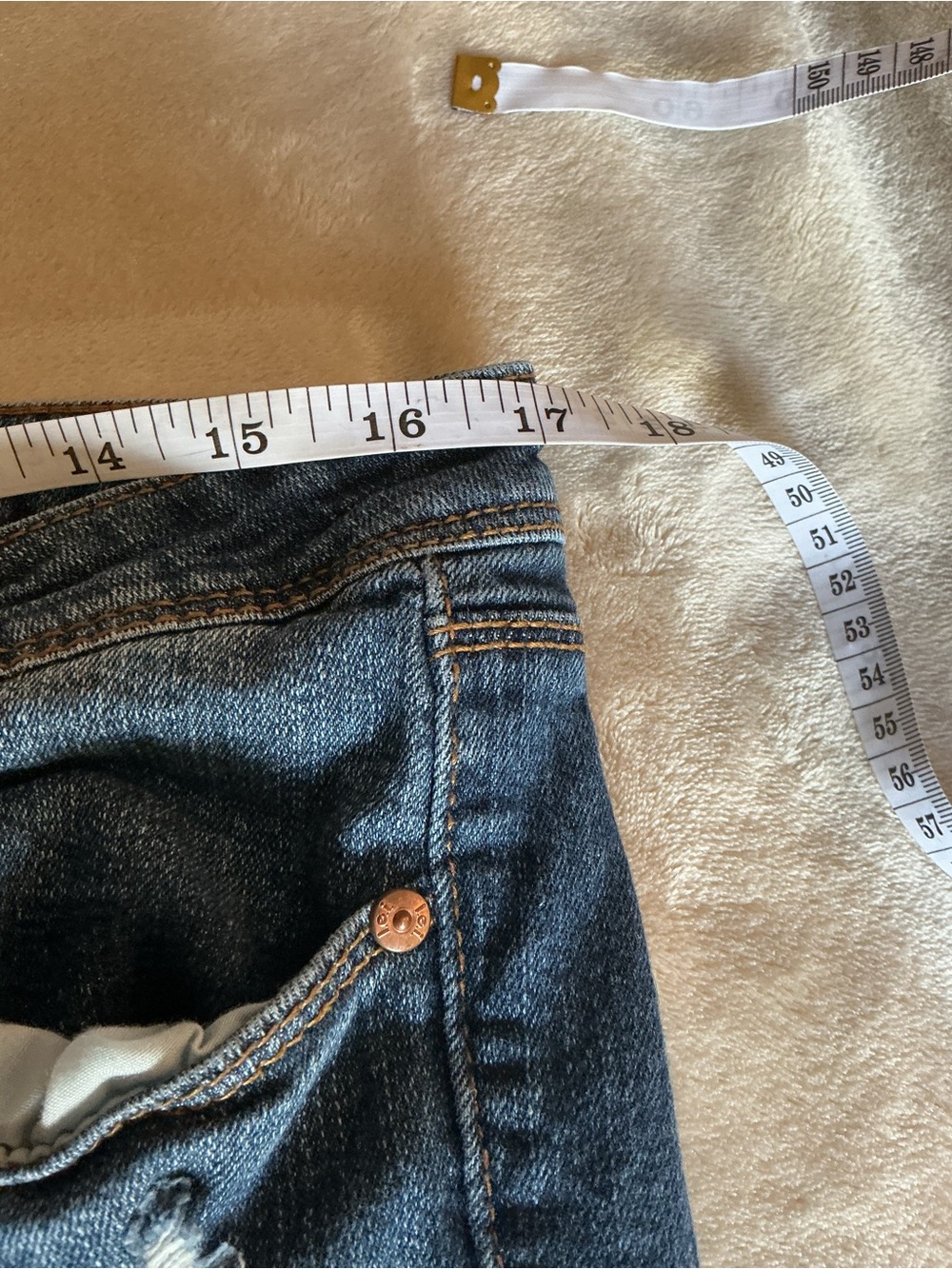 lei Junior's/Women’s Dark Blue Distressed Classic Skinny Button Up Jeans Size 15 - Picture 7 of 13